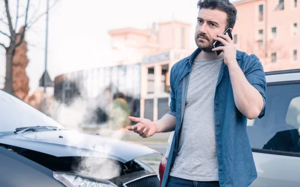 Man Calling for Tow Truck